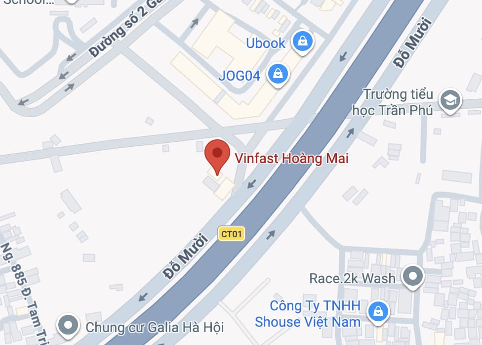 Bản đồ chỉ đường Ô tô VinFast Hoàng Mai