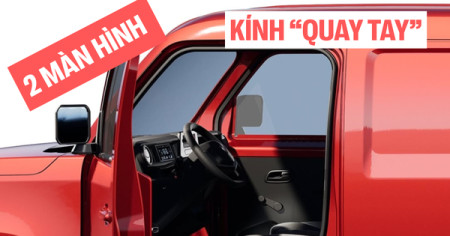 VinFast EC Van lần đầu có ảnh nội thất: Có điểm giống VF 3, 2 màn hình, kính
'quay tay'