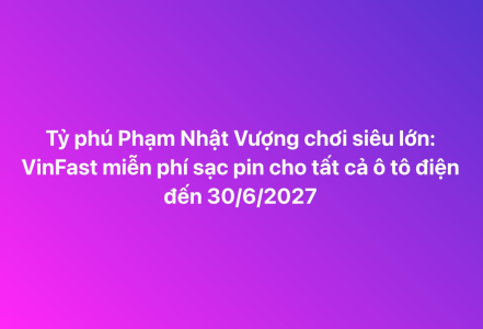 VinFast miễn phí sạc pin cho tất cả ô tô điện đến ngày 30/06/2027